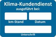 Kundendienstaufkleber blau, KLIMA-KUNDENDIENST