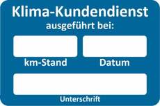 Kundendienstaufkleber blau, KLIMA-KUNDENDIENST