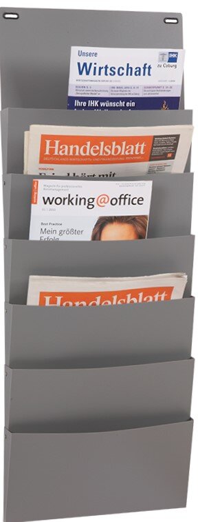 PP-Wandsortierer A4 Quer, 6 belegbare Fächer