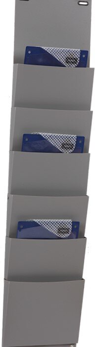 PP-Wandsortierer A5 Hoch, 6 belegbare Fächer