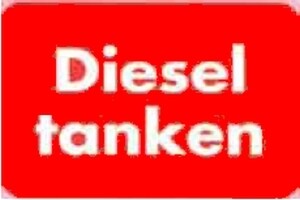 Kundendienstaufkleber "Diesel tanken"
