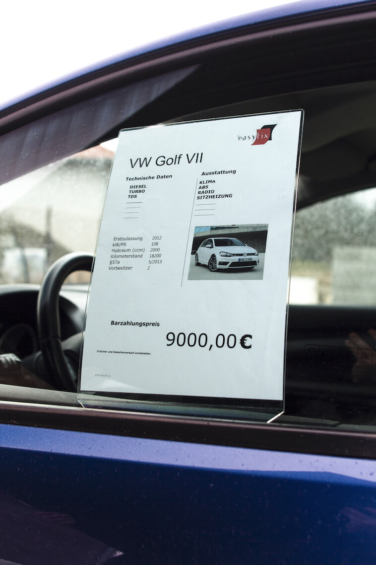 Preisblatthalter aus Polycarbonat A4 Hochformat transparent