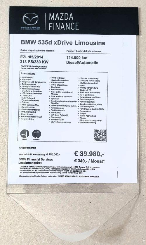 Preisblatthalter mit Branding