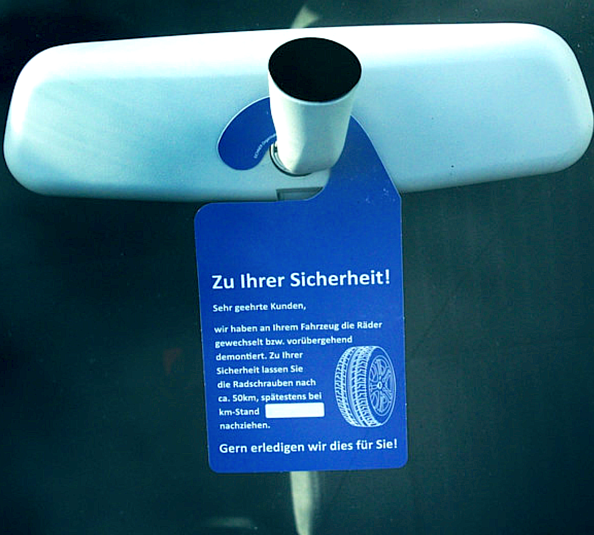 Spiegelanhänger RADSCHRAUBEN NACHZIEHEN