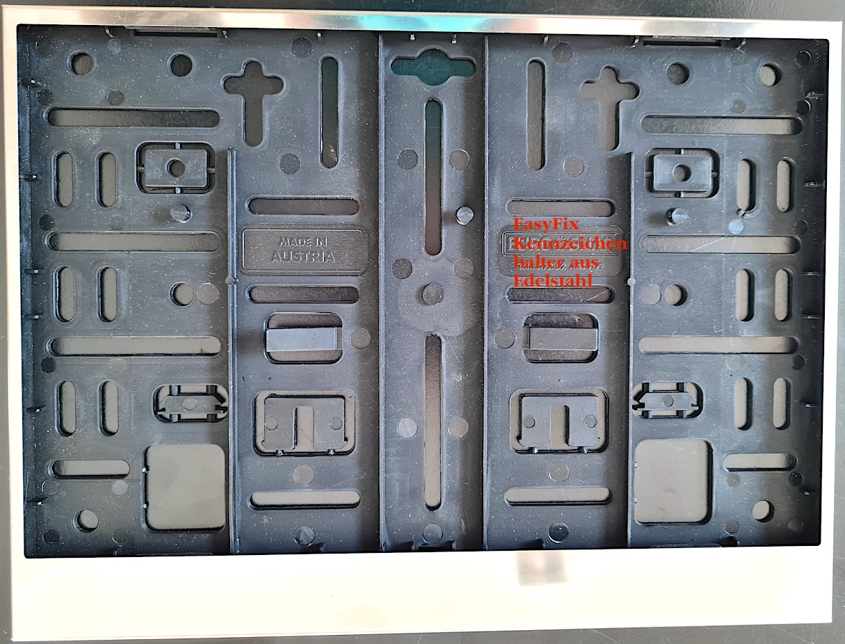 Edelstahl - Kennzeichenhalter 2-zeilig