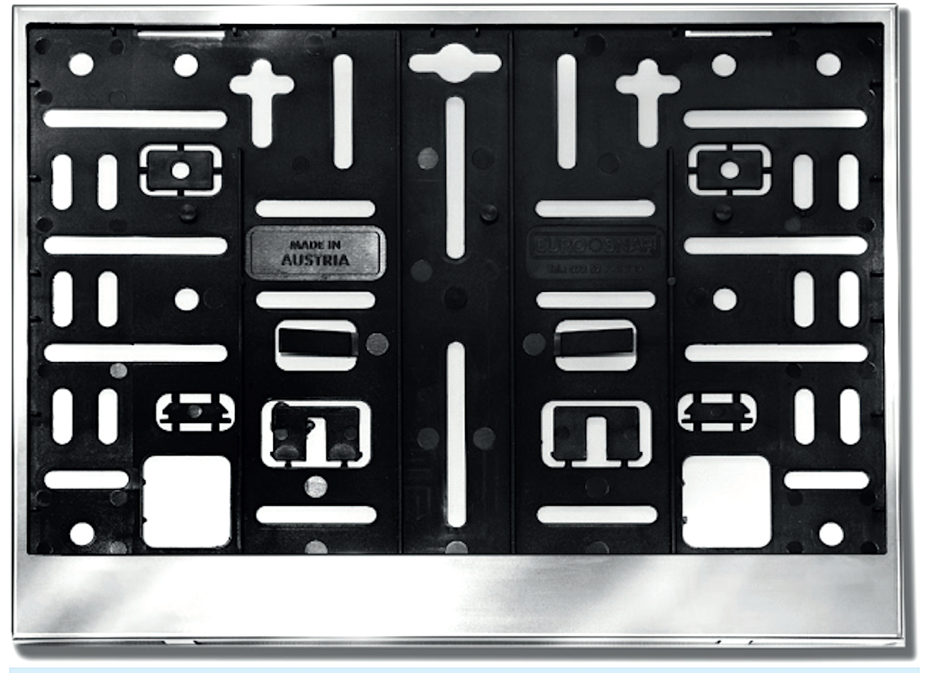 Edelstahl - Kennzeichenhalter 2-zeilig