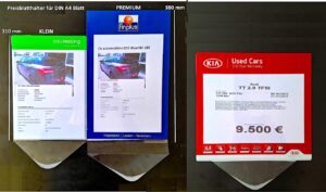 EasyFix Preisblatthalter mit Branding mit großer Werbefläche