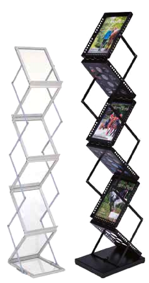 Falt-Prospektständer Acryl/Metall Zick-Zack