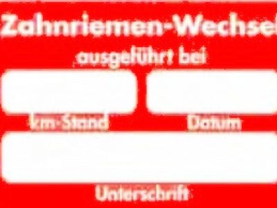 Kundendienstaufkleber ZAHNRIEMENWECHSEL bei 449260380